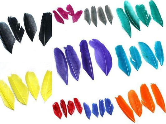100 Pcs Premium Jewellery Making Feathers Combo - MultiColor / Feather / 100 Pcs