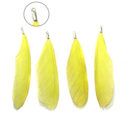 80+ Premium Jewellery Making Feathers Yellow - Yellow / Feather / Leaf