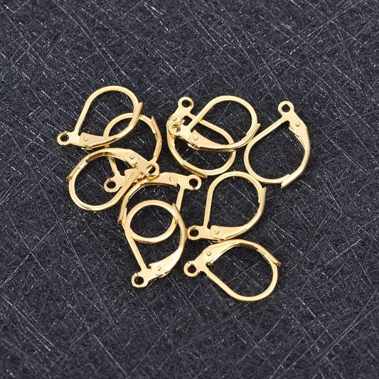 15x10mm Open Loop Lever back Earring Hooks - Golden / Iron / 2 Pair [ Rs 32.5 / Pair ]
