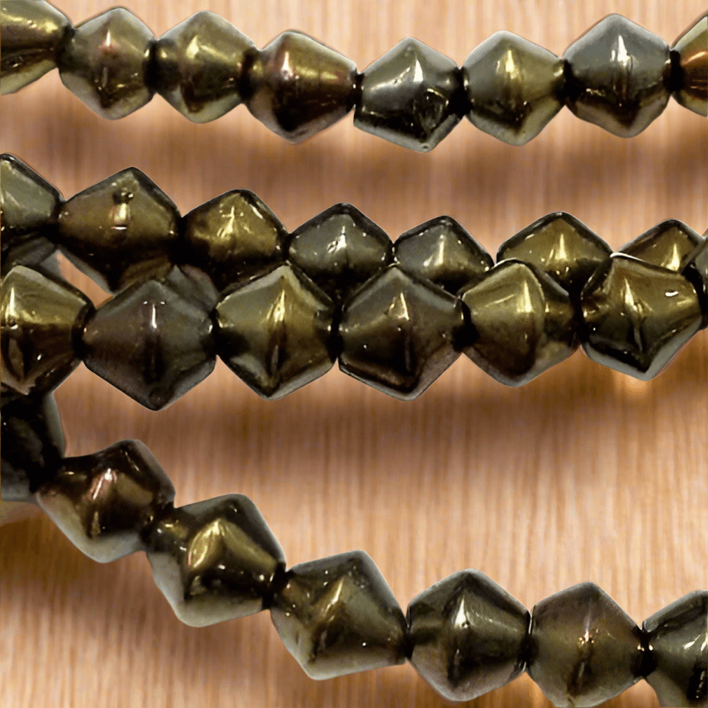 5 Strings Glass RONDELLE Beads [GD] - Golden / Rondelle / 8mm