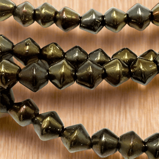 5 Strings Glass RONDELLE Beads [GD] - Golden / Rondelle / 8mm