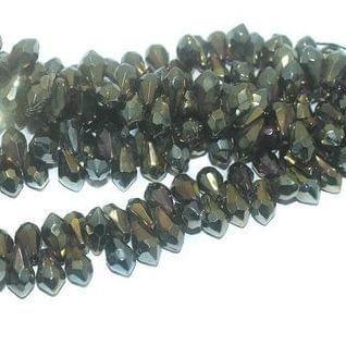 15x9mm Faceted Glass Drop Beads - Golden / Drop / Glass