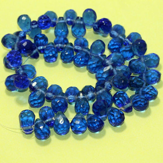 15x10mm Crystal Faceted Drop Beads - Blue / 15mm / Drop