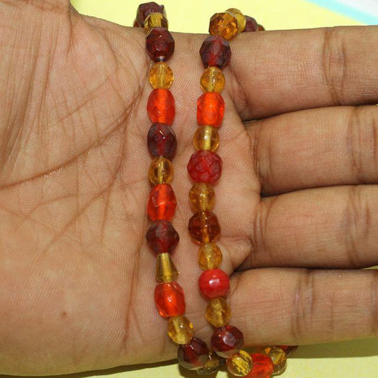 Assorted Crystal Faceted Drop Beads Multi 1 String - MultiColor / Drop