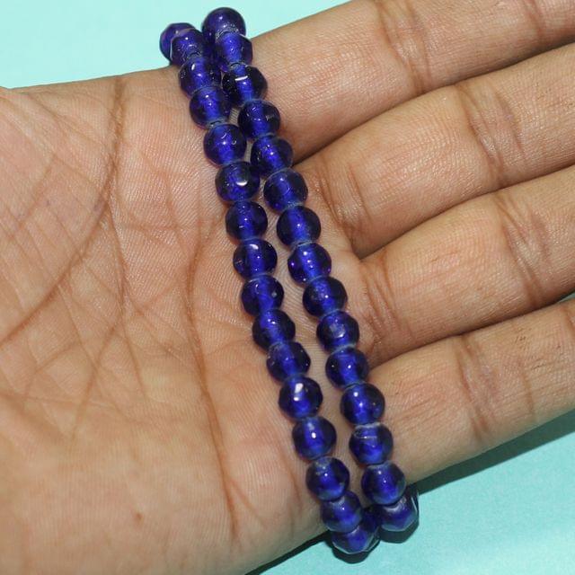 6 mm Crystal Faceted Round Beads 1 String - Blue / 6mm / Round