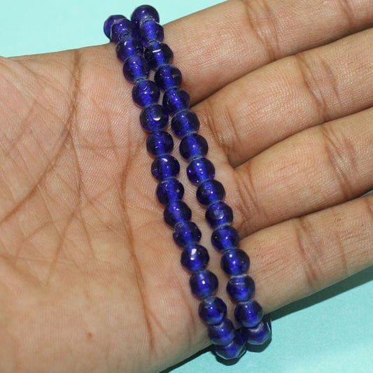 6 mm Crystal Faceted Round Beads 1 String - Blue / 6mm / Round