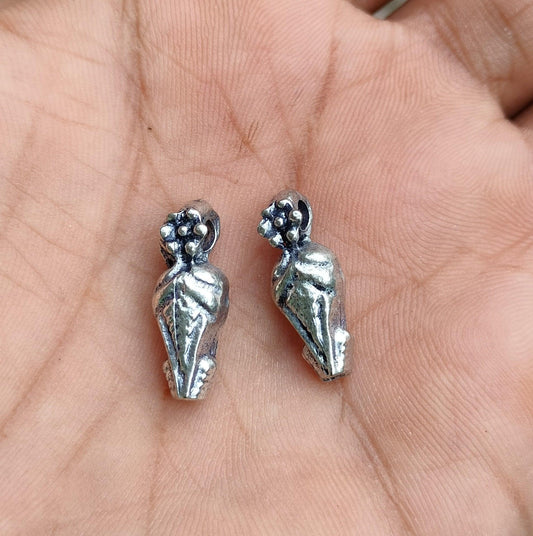 10 Pcs German Silver Kolhapuri beads Silver 20x7 mm - Silver / German Silver
