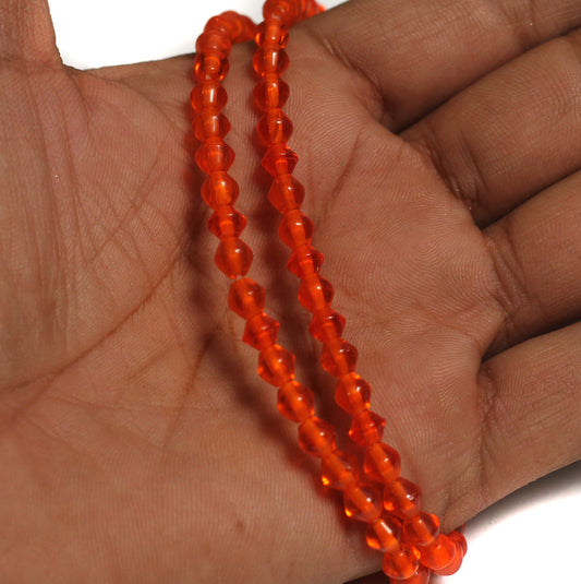 1 string Glass RONDELLE Beads Orange 5MM - Orange / Glass / Rondelle