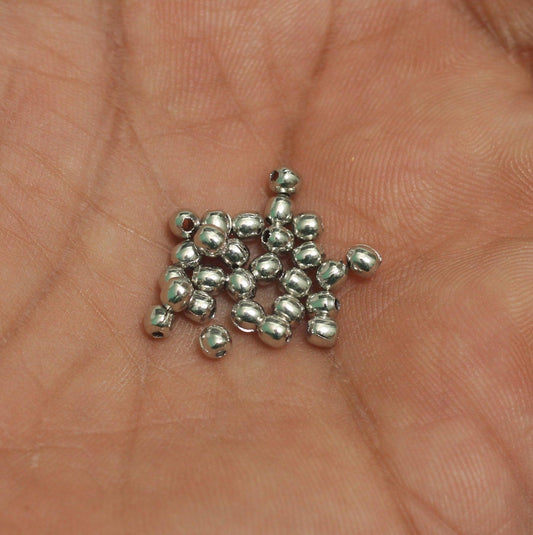 200 Pcs, 3mm Solid Brass Round Beads Silver - Silver / 3mm / 200 Pcs