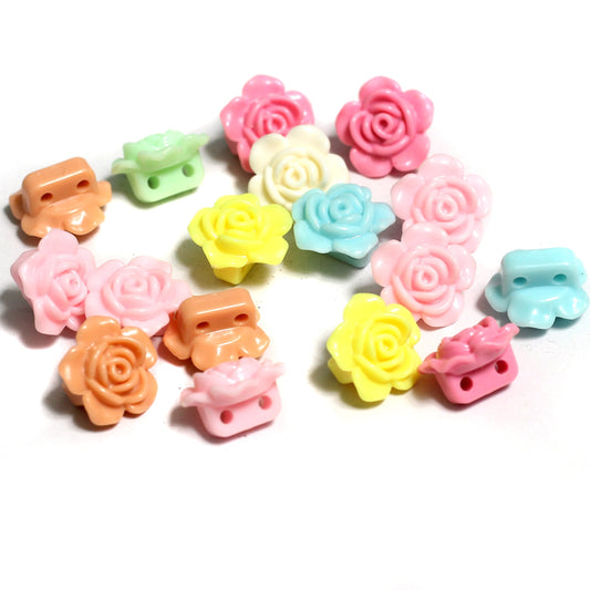 18mm Flower Acrylic Beads Assorted Color - MultiColor / Acrylic / 100 Gm