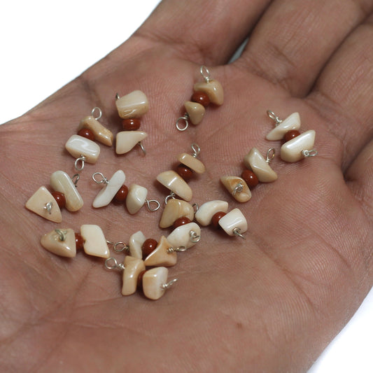 100 Pcs, 4mm Glass Loreal Beads Off White Silver Plated - White / Glass / Tyre