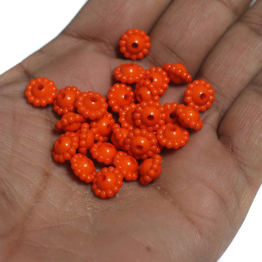 Acrylic Chakri Beads 9x5mm - Orange / Acrylic / Chakri