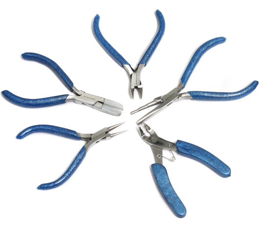 Stainless Steel Pliers Tool, Pack Of 5 Pliers Combo - Blue
