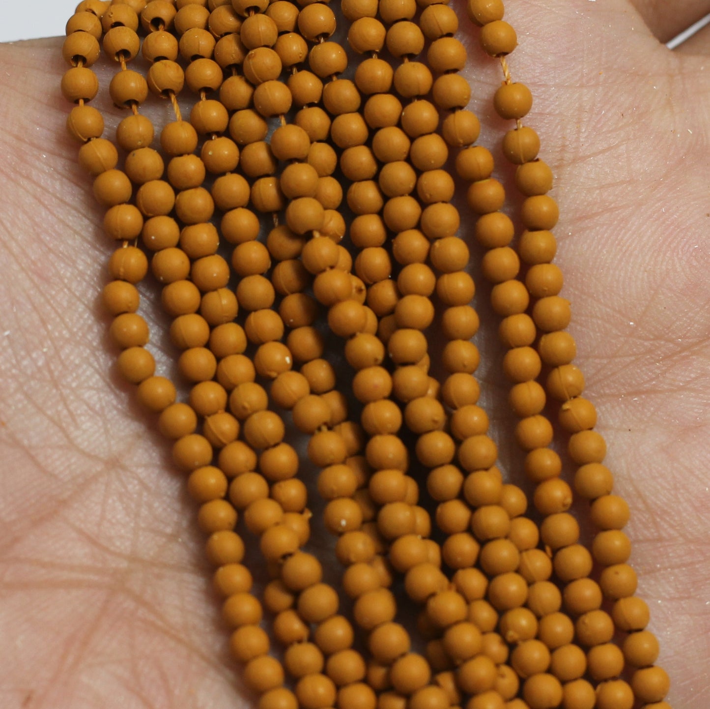 12 Strings, 3mm  Acrylic Round Beads - Brown / Acrylic / Round