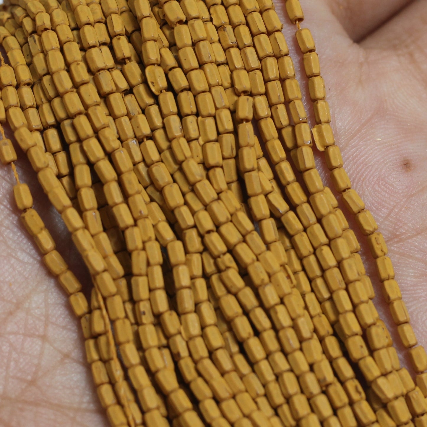 30 Strings, 2x1mm Chocolate Acrylic Faceted Round Tube Beads - Brown / Acrylic / Round