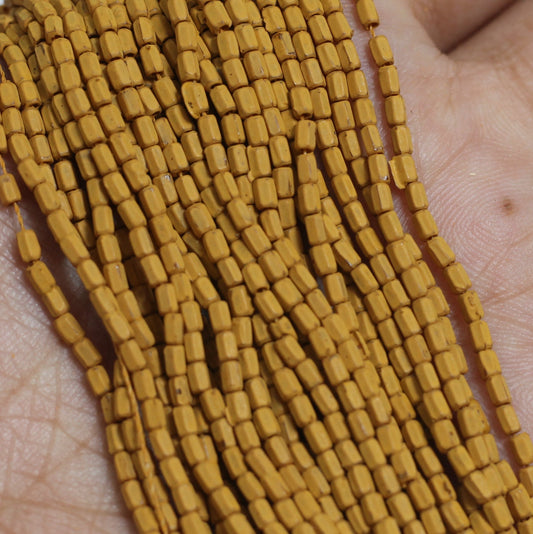 30 Strings, 2x1mm Chocolate Acrylic Faceted Round Tube Beads - Brown / Acrylic / Round