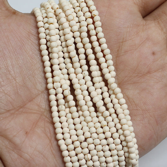 12 Strings, 3mm  Acrylic Round Beads Peach - Peach / Acrylic / Round