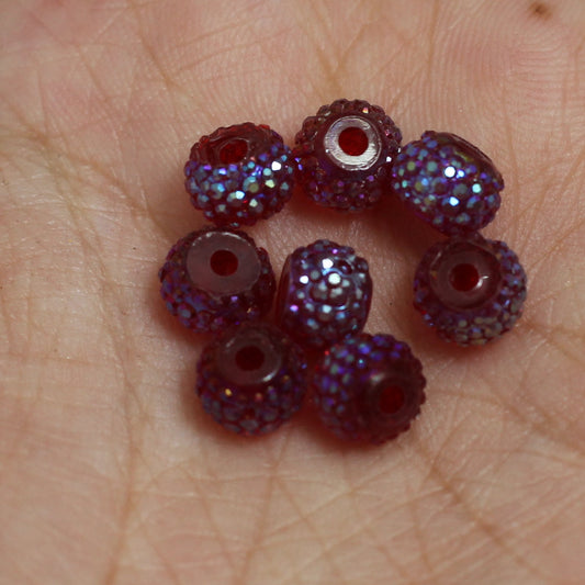50 Sugar Coated Acrylic Beads Maroon 6mm - Red / Acrylic / Tyre