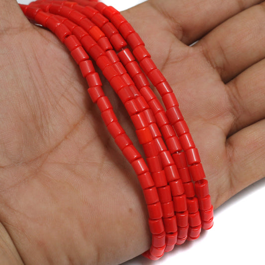 1 Strings Glass Tyre Beads Red 5x5mm - Red / Glass / Tyre