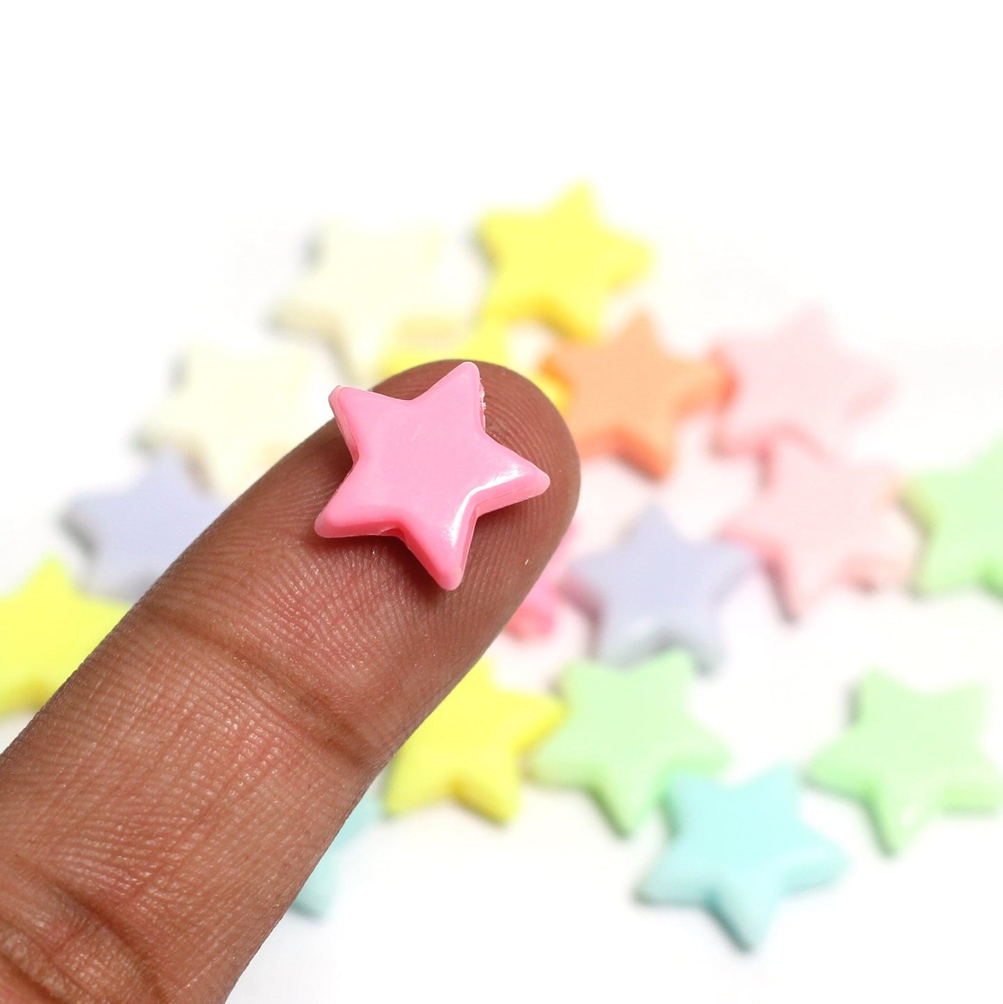 100 gm, 14mm Star Acrylic Beads - MultiColor / Acrylic / 100 Gm