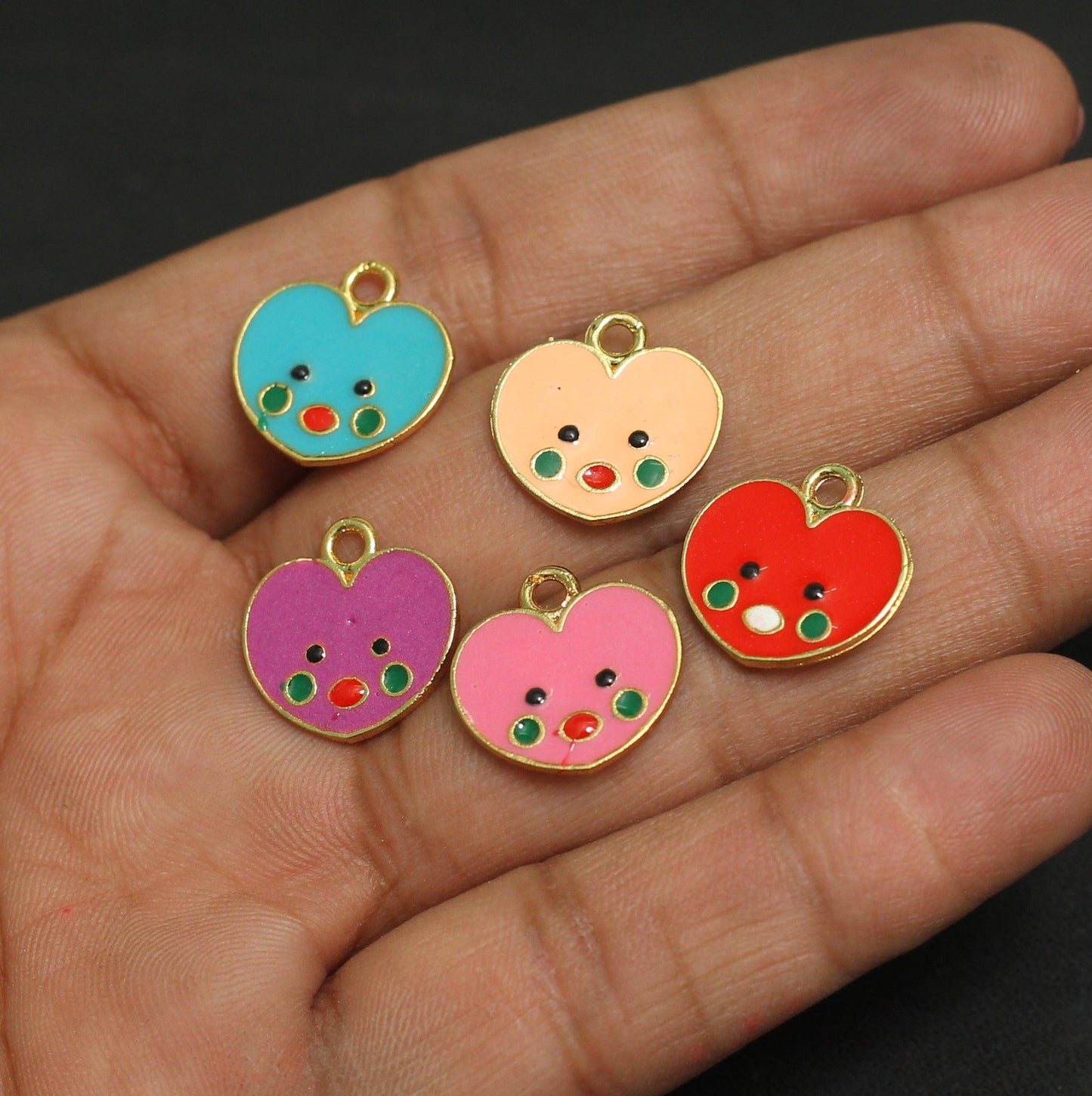 2 Cm Evil Eye Charms Assorted Color - MultiColor / 5 Pcs / 2 Cm