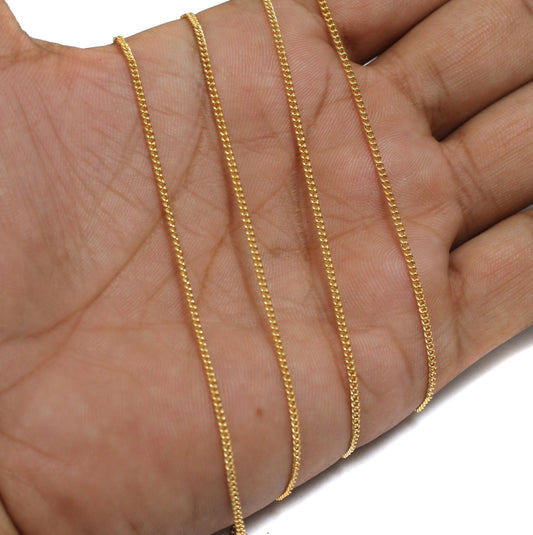 100 gm, 1x1 mm Metal Chain - Golden / Iron / 100 gm