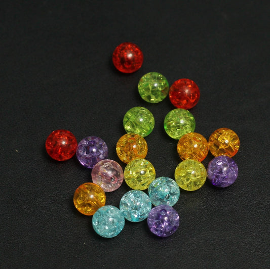 100 gm 8mm Acrylic  Round Beads MultiColor - MultiColor / Acrylic / Round