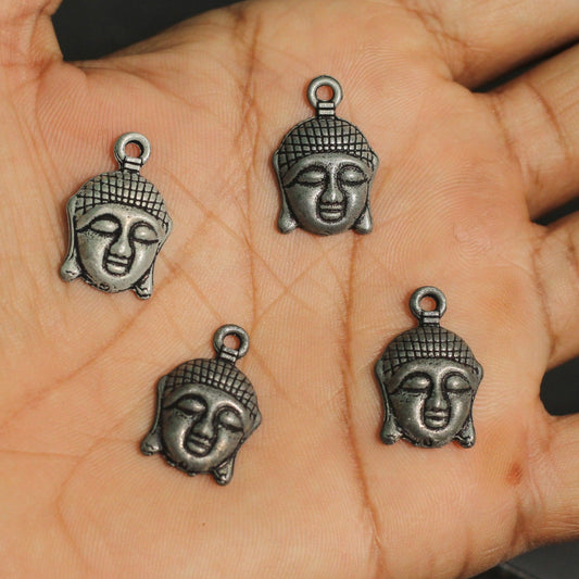16x14mm German Silver Buddha Beads - Silver / Figures / 20 Pcs