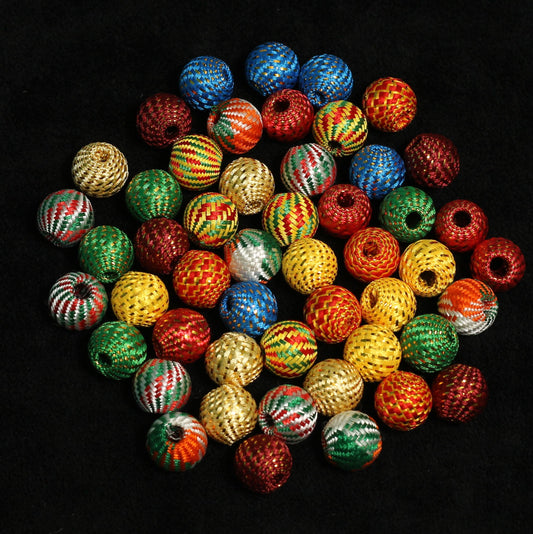 1 Inch, 50 Pcs Big Hole Crochet Beads Multi Color - 1 Inch / MultiColor / Round