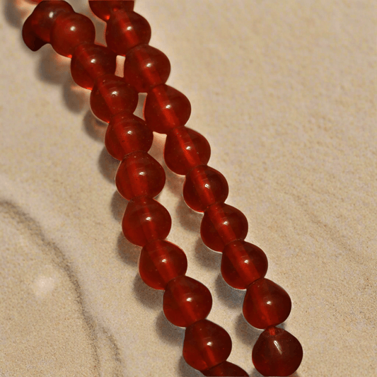 1 String Glass Drop Beads 10 mm - Orange / Glass / Drop