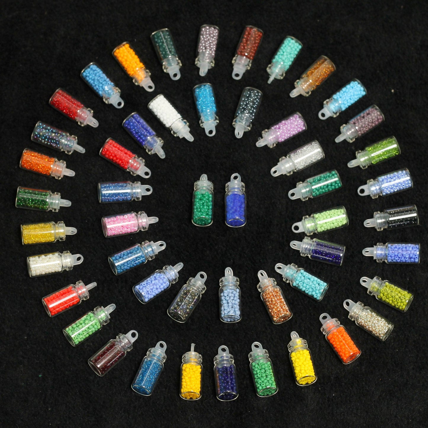 Preciosa Seed Beads Mini Bottles 50 Colors Combo - Glass / Opaque / 11`0