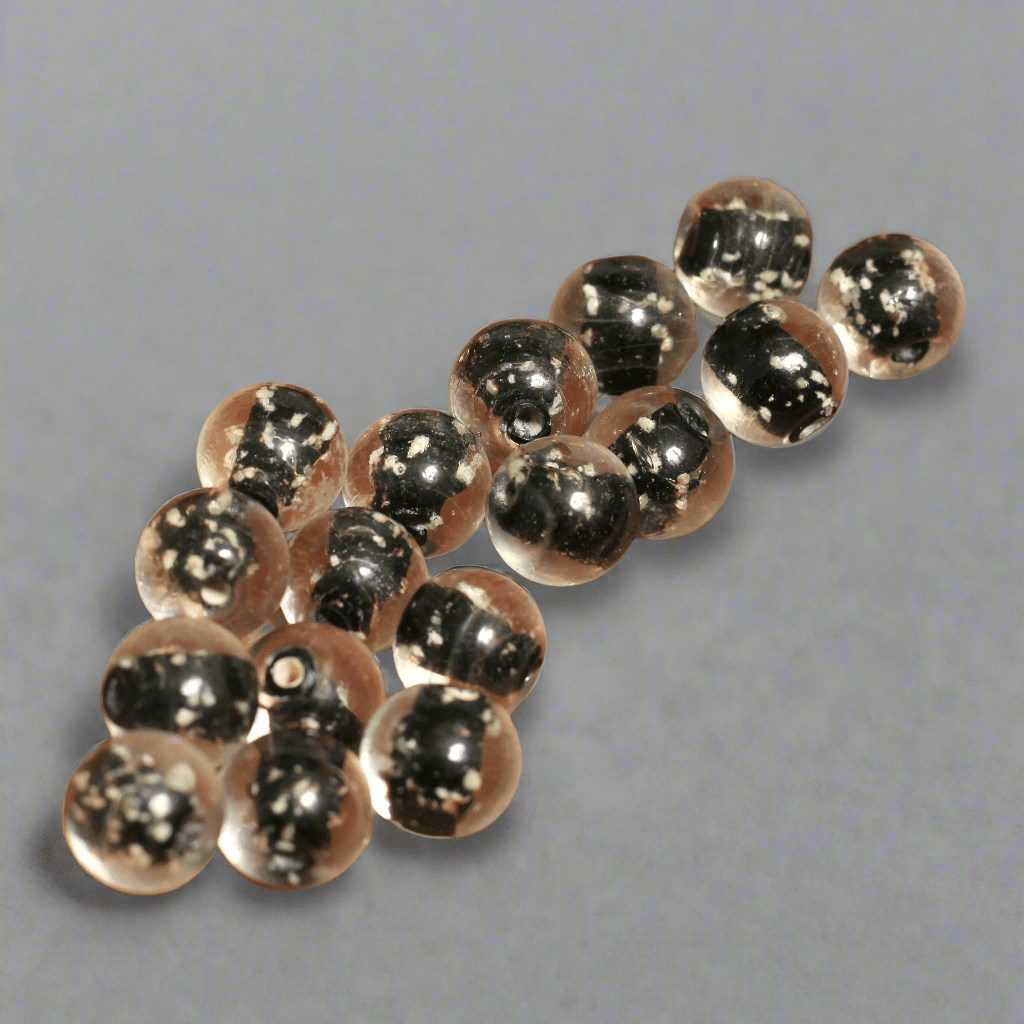 50 Pcs Radium Round Beads 12mm Black - Black / Glass / Round