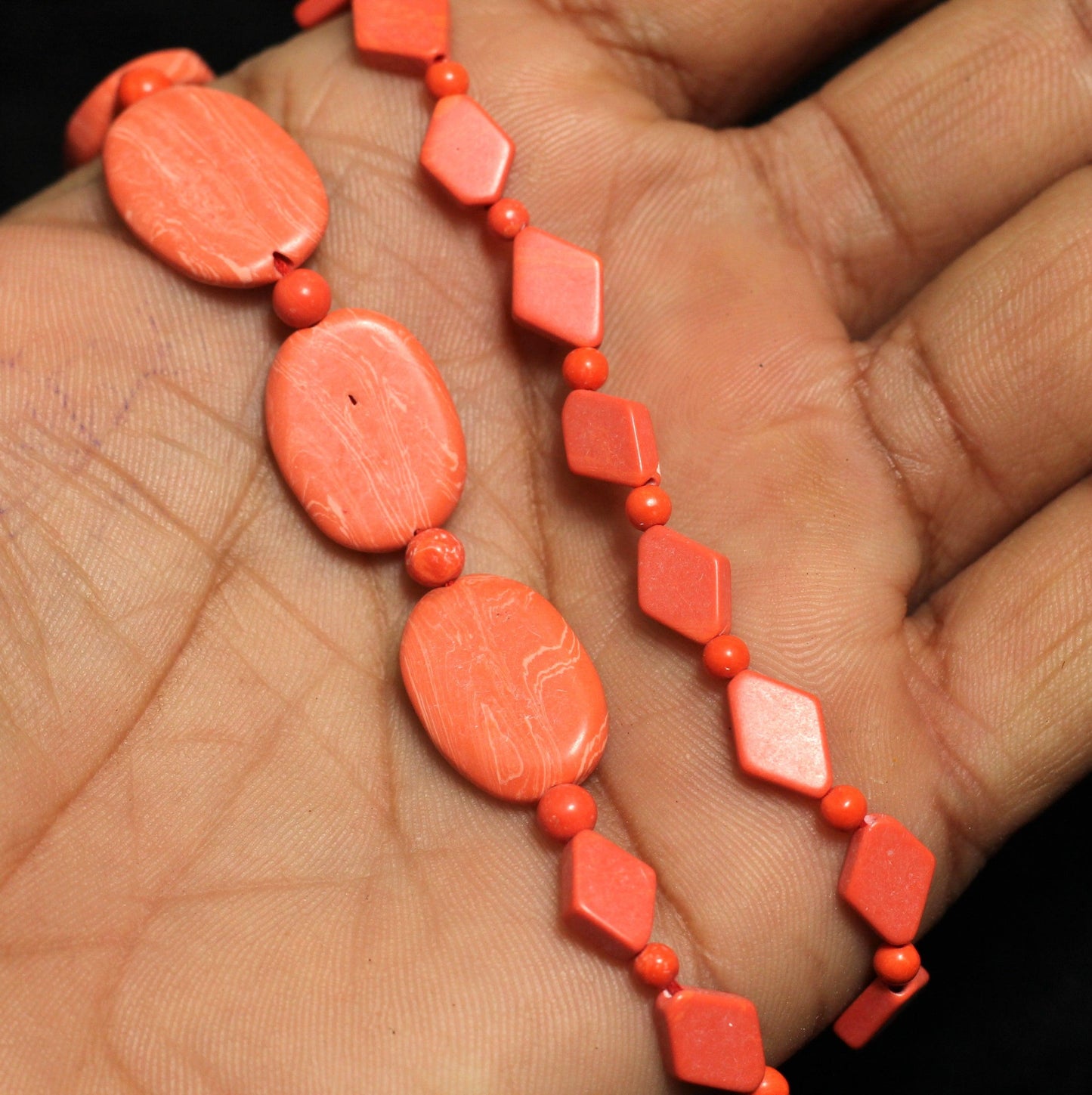 2 Strings Semiprecious Howlite Beads Assorted Styles - Red / Stone / Assorted