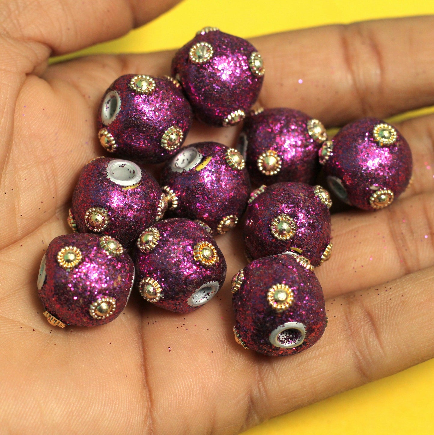 20 Pcs. Lac RONDELLE Beads Magenta 16mm - Pink / Lac / Rondelle