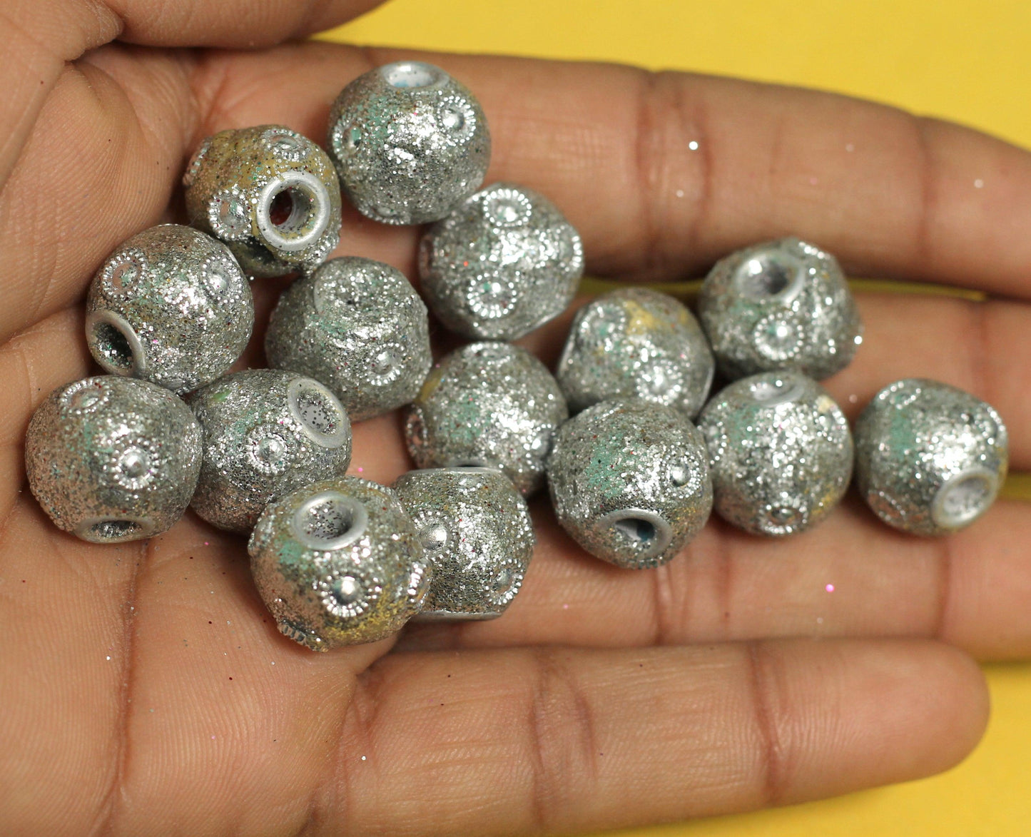 20 Pcs. Lac RONDELLE Beads Silver - Silver / 11mm / Rondelle