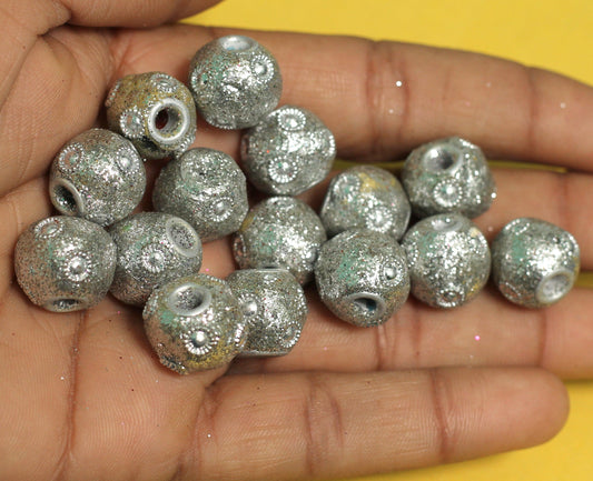 20 Pcs. Lac RONDELLE Beads Silver - Silver / 11mm / Rondelle