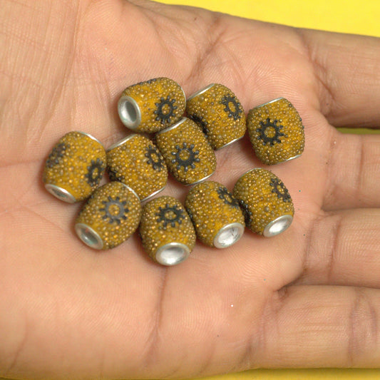 10 Pcs. Lac Oval Beads Green Olive 15x12mm - Olive / Lac / Oval