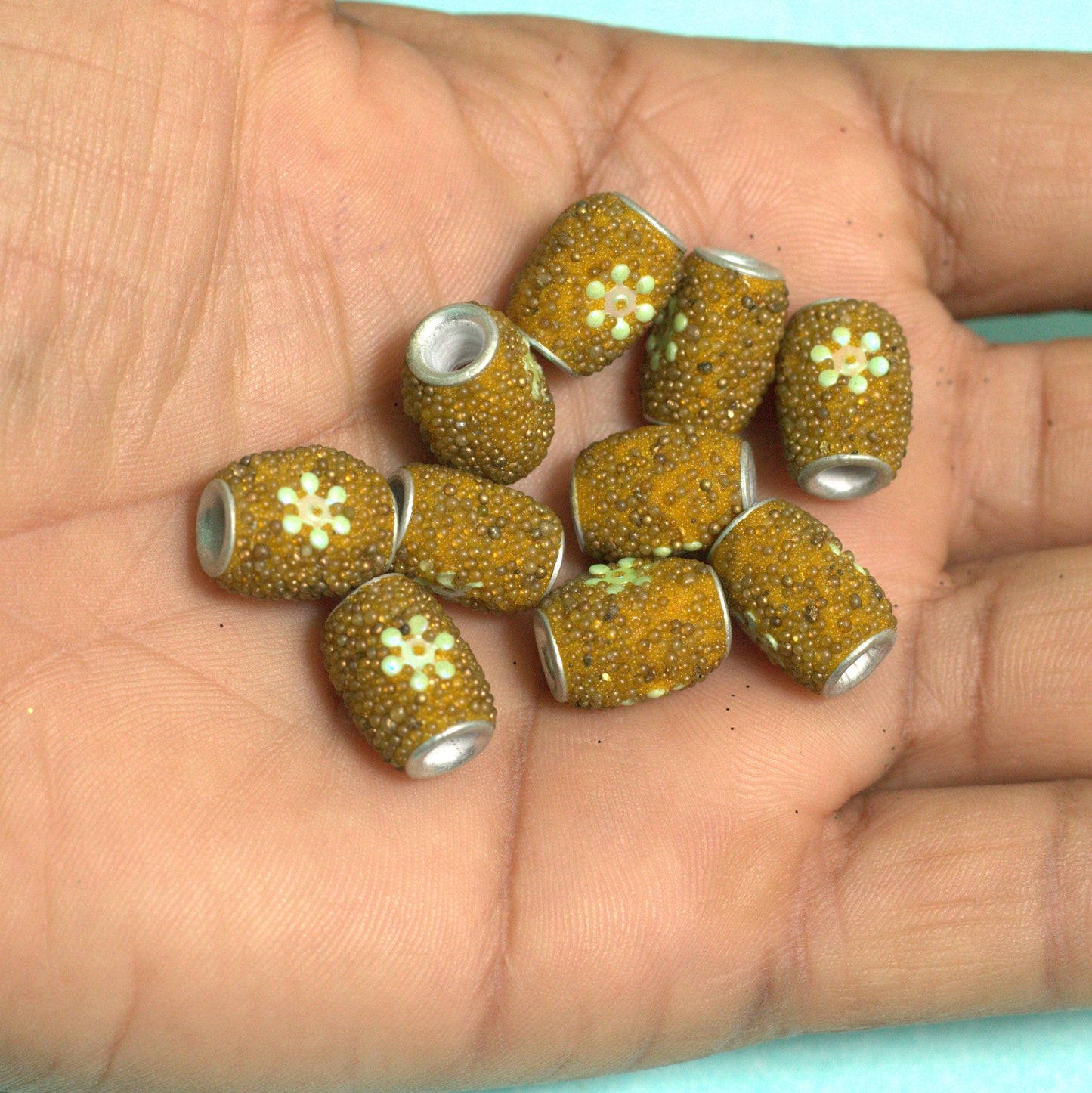 10 Pcs. Lac Oval Beads Yellow 13x9mm - Yellow / Lac / Oval