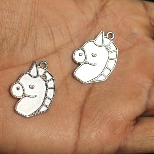 Tibetan Alloy Pendant Antique Silver Enamel Settings 29x21x1.5mm - 2 Pcs [ Rs 32.5 / Piece ]