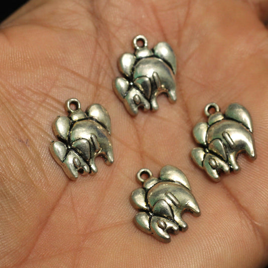 10 Pcs German Silver Pendants Charms 17x15 mm - Silver / German Silver / Figures