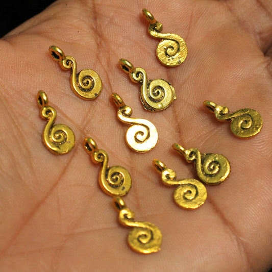 German Silver Charms Golden 15x07mm - Golden / German Silver / 25 Pcs [ Rs 3.6 / Piece ]