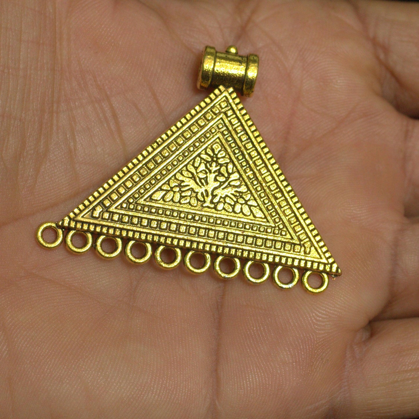 2 Pcs German Silver 40x55mm Earring Components - Golden / German Silver