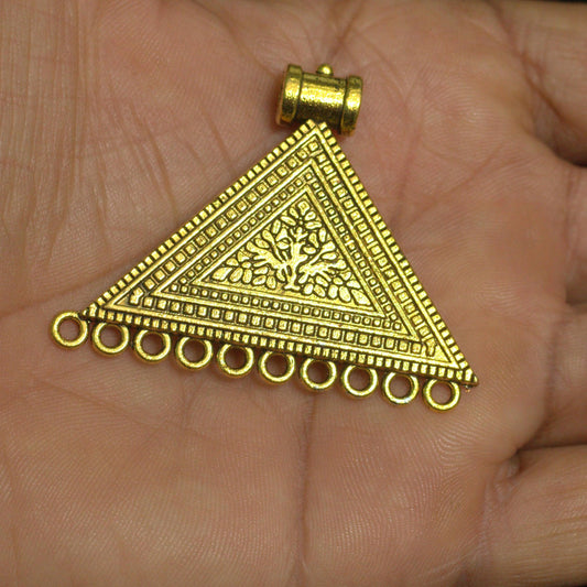 2 Pcs German Silver 40x55mm Earring Components - Golden / German Silver