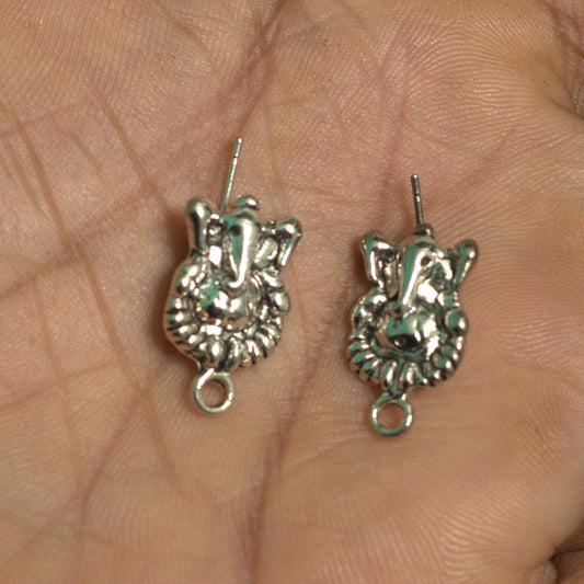 2 Pairs German Silver Earring Components 20x11 mm - Silver / German Silver