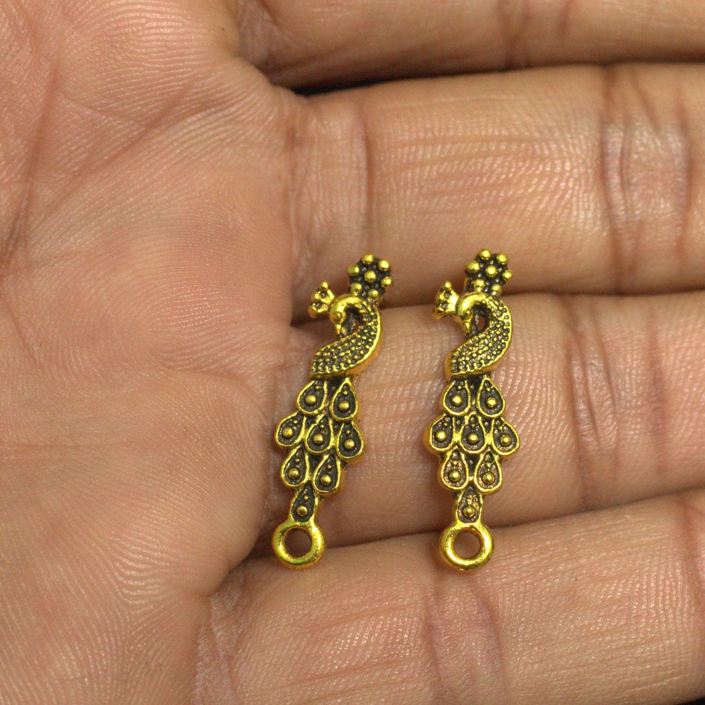 2 Pairs German Silver Earring Components Golden 25x7 mm - Golden / German Silver