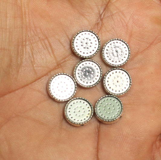 20 Pcs, 12mm German Silver Spacer Beads - Silver / German Silver / Disc