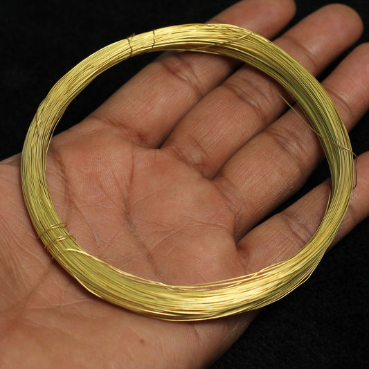 75 Mtrs 30 Gauge Plated Brass Craft Wire - Golden / 0.3mm / 1 Pack