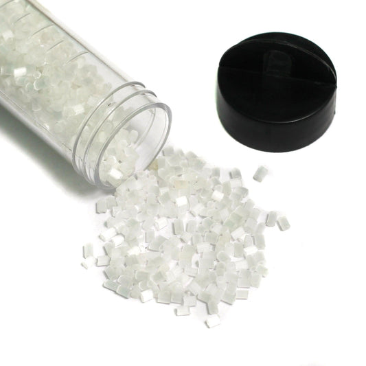 2800+, 13/0 White 2 Cut Glass Seed Beads - White / Glass / 2 Cut