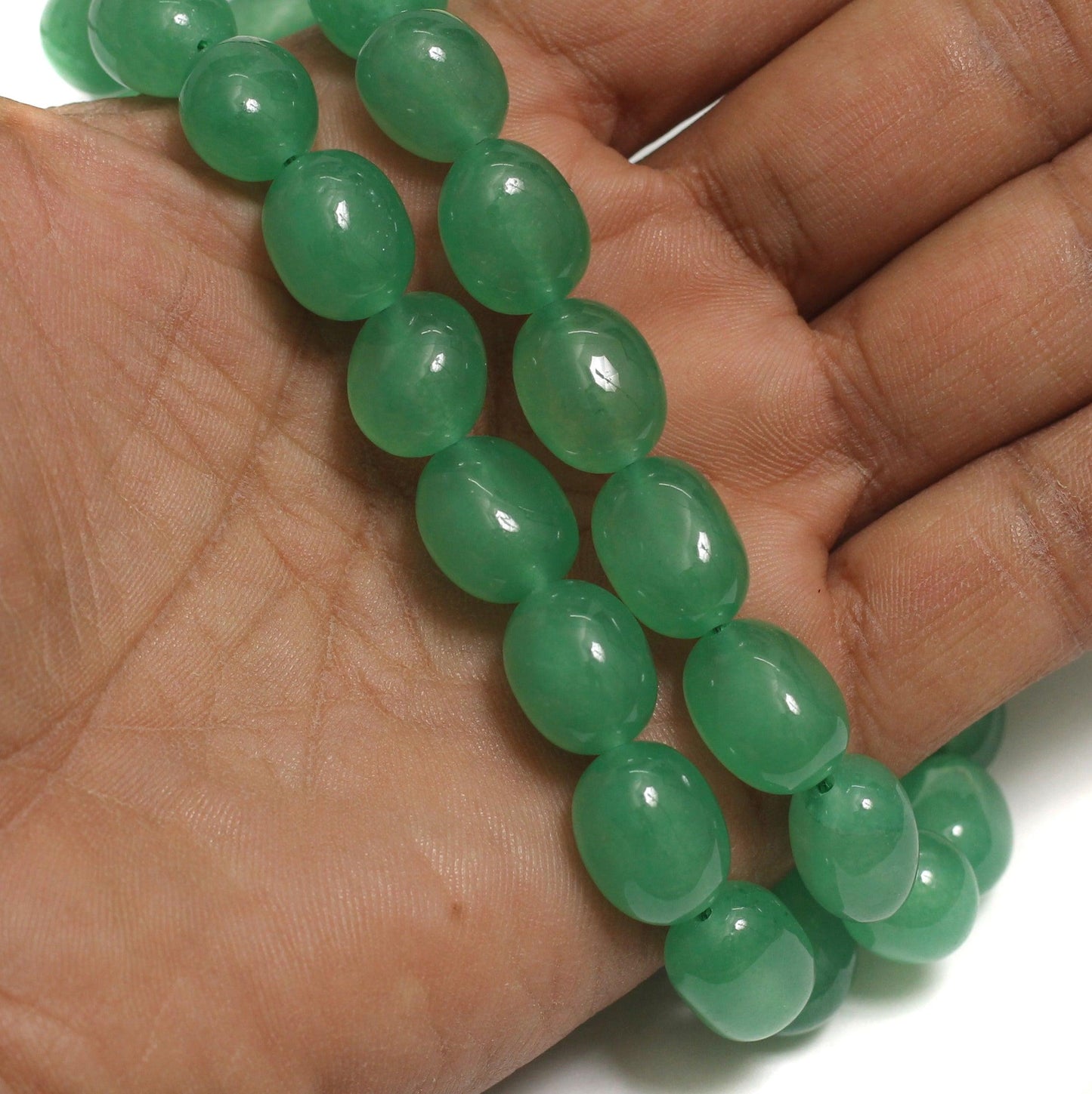 12x16mm Gemstone Tumble Beads - Green / 12mm / 1 String