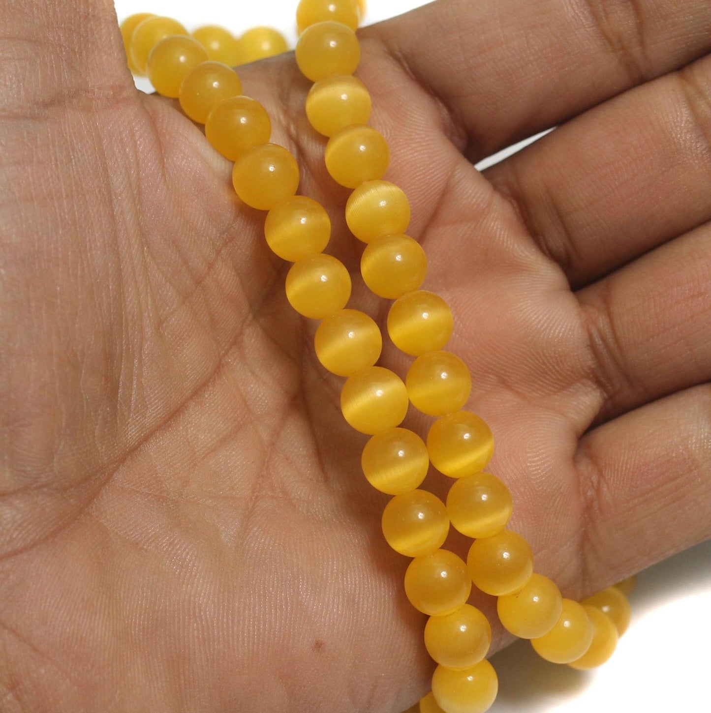 8mm Round Monalisa Beads - Yellow / 8mm / 1 String